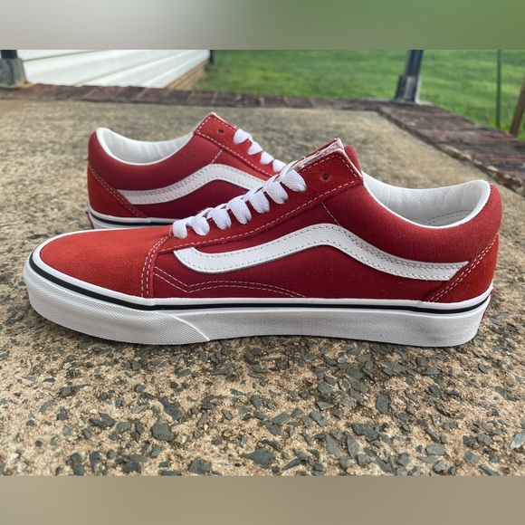 Women’s Burnt Orange Low Top Vans Sneakers - Picture 6 of 11